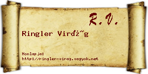 Ringler Virág névjegykártya